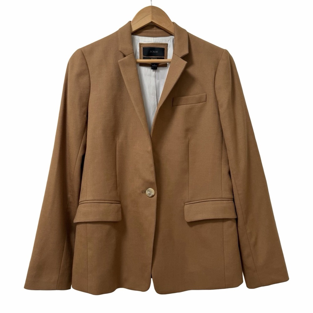 J Crew Womens Single Breasted Regent Wool Blazer Size 6 Academia Office Career